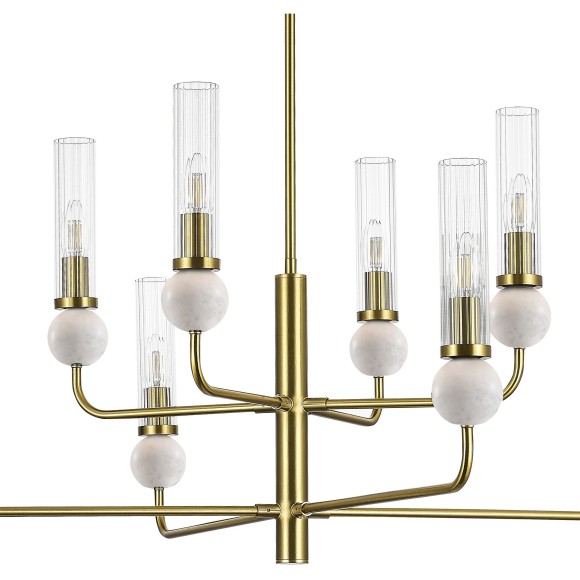 SL1244.303.08 Светильник подвесной ST-Luce латунь/прозрачный E14 8*40W MEDEA SL1244.303.08 Светильник подвесной ST-Luce латунь/прозрачный E14 8*40W MEDEA