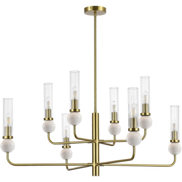 SL1244.303.08 Светильник подвесной ST-Luce латунь/прозрачный E14 8*40W MEDEA SL1244.303.08 Светильник подвесной ST-Luce латунь/прозрачный E14 8*40W MEDEA
