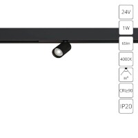 A6226PL-1BK Ультракомпактный трековый магнитный светодиодный светильник Arte Lamp Presto CRI90+ 4000К 65Лм 38° 1Вт