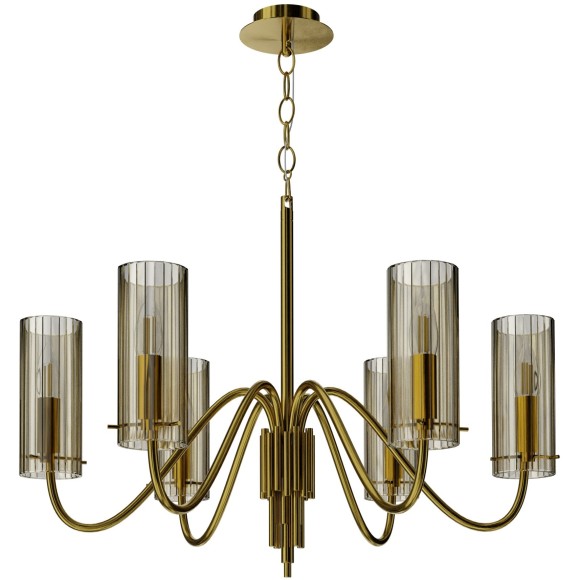 SL2005.303.06 Светильник подвесной ST-Luce латунь/коньячный E14 6*40W SANTORI