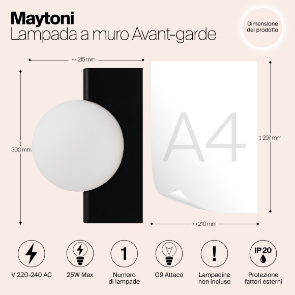 Бра Maytoni MOD324WL-01B Avant-garde под лампу 1xG9 25W Бра Maytoni MOD324WL-01B Avant-garde под лампу 1xG9 25W