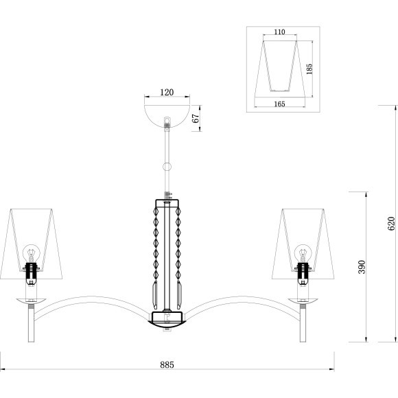 Люстра подвесная Maytoni MOD076PL-06N Krona под лампы 6xE14 40W