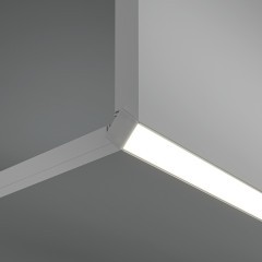 Maytoni ALM-5022-S-2M Угловой встраиваемый в ГКЛ алюминиевый профиль скрытого монтажа, без фланца, размер 2000x50x22мм, ленты до 10мм, ширина световой линии 11мм, рассеиватель и торцевые заглушки в комплекте