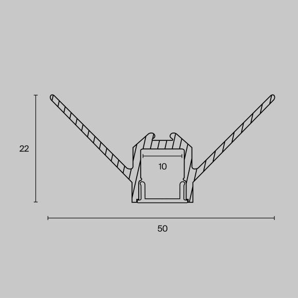 Алюминиевый профиль скрытого монтажа 50x22 ALM-5022-S-2M