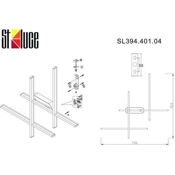 SL394.401.04 Бра ST-Luce Черный/Белый LED 4*9W 4000K BASONI