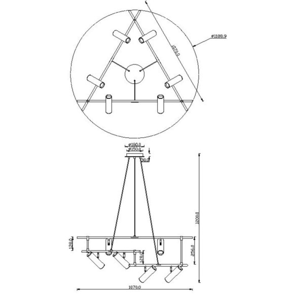 Подвесная люстра Rami MOD128PL-12GB