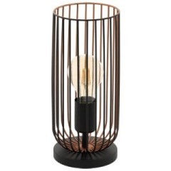 49646 Настольная лампа ROCCAMENA, 1х60W (E27), ?130, H310, сталь, черный, медь 49646 Настольная лампа ROCCAMENA, 1х60W (E27), ?130, H310, сталь, черный, медь