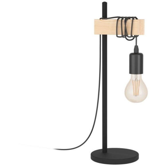 43515 Настольная лампа TOWNSHEND, 1х10W(E27-LED), L175, B155, H500, сталь, дерево, черн, коричн