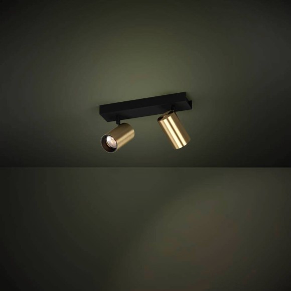 390083 CUMARIBO Спот настенный с 2 лампами GU10, 9Вт, латунный