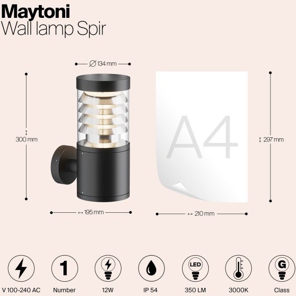 Настенный светильник (бра) Outdoor O439WL-L12GF3K