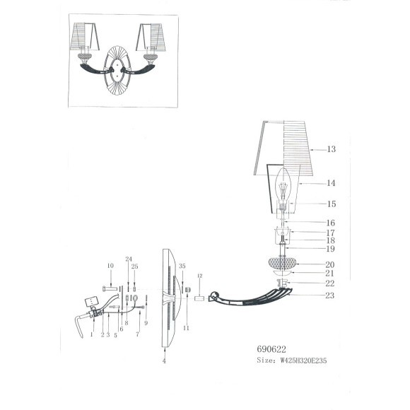 Бра Ramo Lightstar 690622 Бра Ramo Lightstar 690622