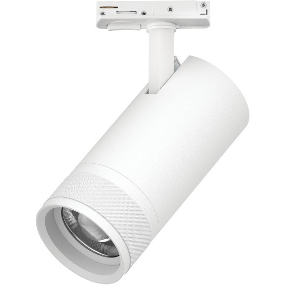 Трековый белый однофазный двужильный светильник 30W 2100Лм 20-55град с плоским креплением Canno Pro Lightstar C4306SS