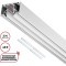 Novotech 135355 FLUM SHINO Белый встраиваемый 3м трековый гарпунный шинопровод для монтажа в ПВХ натяжные потолки, прямые соед. планки 4шт в комплекте, гарпун и заглушки гарпуна в комплекте, 48V, IP20