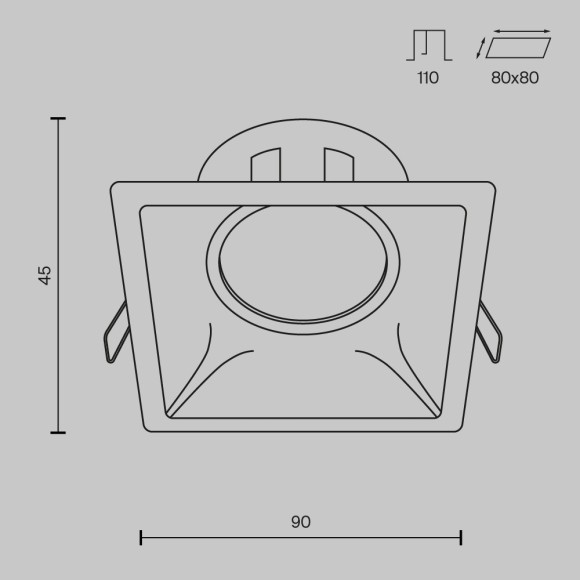 Встраиваемый светильник Maytoni DL029-2-01W Dot под лампу 1xGU10 50W