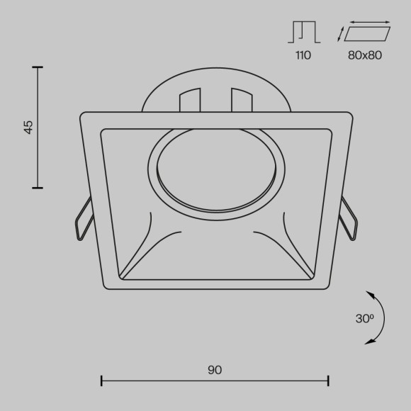 Встраиваемый светильник Maytoni DL029-2-01W Dot под лампу 1xGU10 50W
