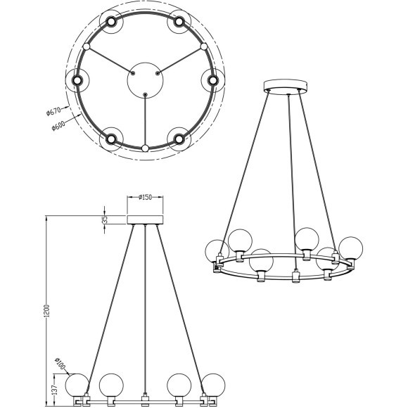 Подвесной светильник Freya FR4005PL-06G Подвесной светильник Freya FR4005PL-06G
