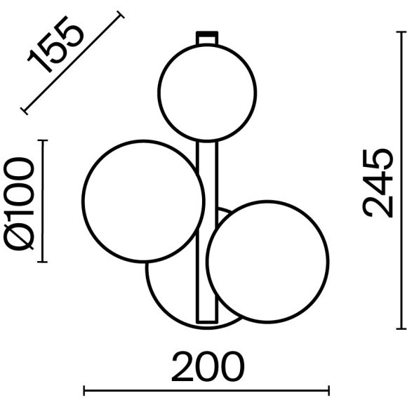 Настенный светильник (бра) Maytoni MOD545WL-03B Настенный светильник (бра) Maytoni MOD545WL-03B
