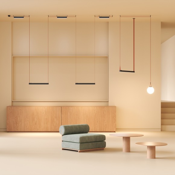 DK5674-BK Cветильник для трека-ремня Belty Smart, серия Linear, со светодиодом, L323*W40*H45мм, 48V DC, 12W, RA90, 120°, 2700-6500K, IP20, черный, алюминий