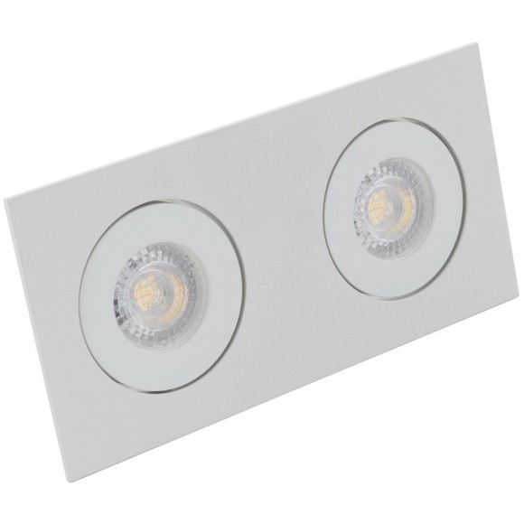 Белый встраиваемый светильник под 2 лампы GU10 Denkirs DK2020-WH