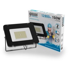 691511150 Прожектор светодиодный Gauss Elementary 150W 12800lm IP65 6500K, черный 691511150 Прожектор светодиодный Gauss Elementary 150W 12800lm IP65 6500K, черный