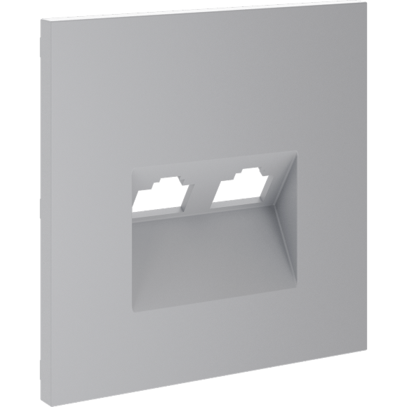 Накладка для розетки компьютерной двойной RJ45+RJ45 кат.6, S70 (серый)