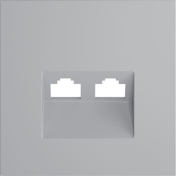 Накладка для розетки компьютерной двойной RJ45+RJ45 кат.6, S70 (серый)