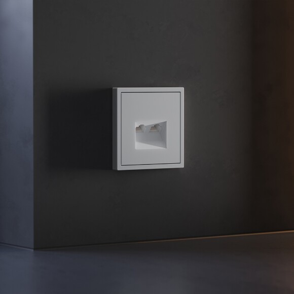 Накладка для розетки компьютерной двойной RJ45+RJ45 кат.6, S70 (серый)