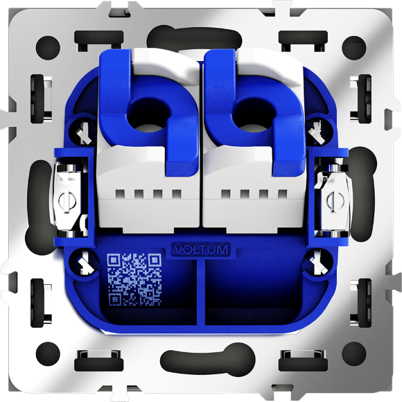 Розетка компьютерная встраиваемая VOLTUM S70 двойная RJ45+RJ45 кат.6, (графит)