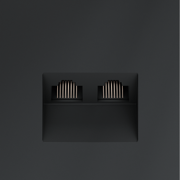 Розетка компьютерная встраиваемая VOLTUM S70 двойная RJ45+RJ45 кат.6, (графит)