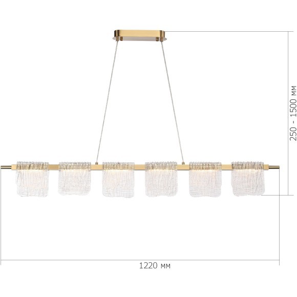 SL6021.203.36 Светильник подвесной ST-Luce золотистый/прозрачный LED 1*36W 4000K VOILE