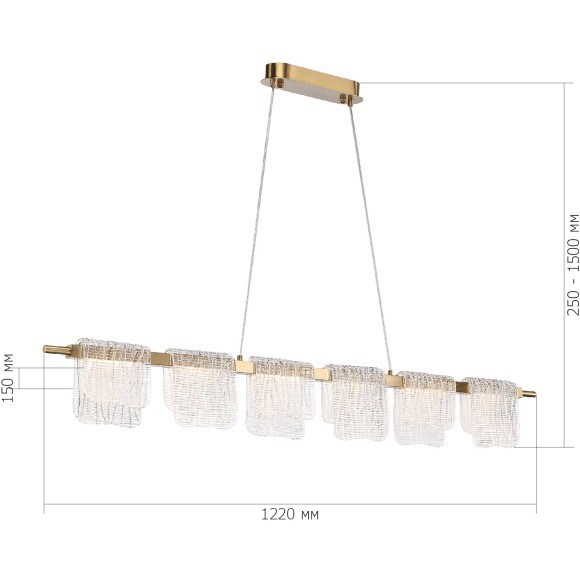 SL6021.203.36 Светильник подвесной ST-Luce золотистый/прозрачный LED 1*36W 4000K VOILE