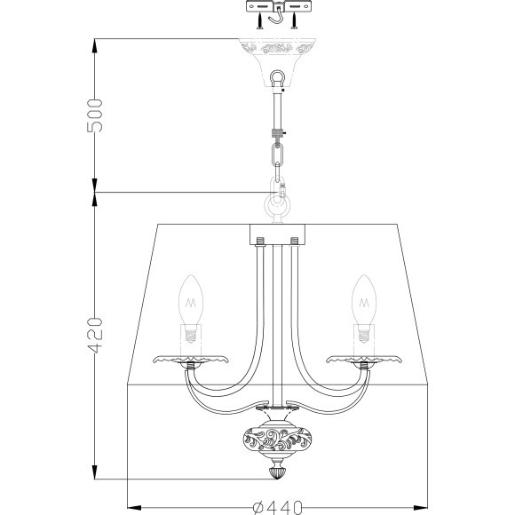 Подвесной светильник с 3 лампами Maytoni ARM326-33-W Olivia под лампы 3xE14 40W Подвесной светильник с 3 лампами Maytoni ARM326-33-W Olivia под лампы 3xE14 40W