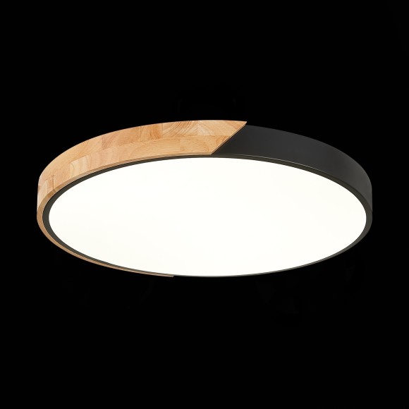 SLE200942-01 ST Luce FESTA Светильник потолочный, LED, 3000K/4000K/6000K 1х45W, черный, светлое дерево/белый SLE200942-01 ST Luce FESTA Светильник потолочный, LED, 3000K/4000K/6000K 1х45W, черный, светлое дерево/белый