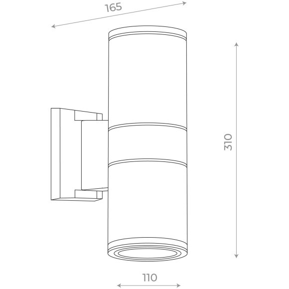 SL074.411.02 Светильник уличный настенный ST-Luce Черный/Черный LED 2*8W 4000K TUBO2