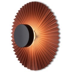 Freya Rotonda FR5634WL-L6R Минималистичное настенное LED-бра в стиле восточный лофт, 6 Вт, 3000К, CRI 80, 50 Лм, 360°, черный металл и красно-коричневый тканевый абажур диаметром 30 см