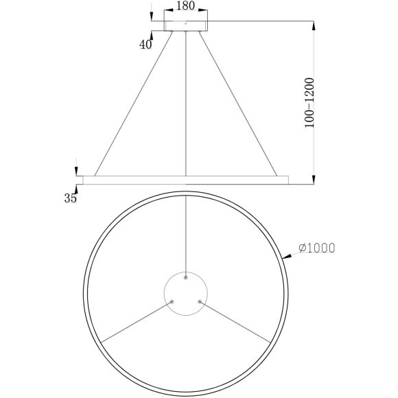 Подвесной светильник светодиодный Rim MOD058PL-L54BS4K