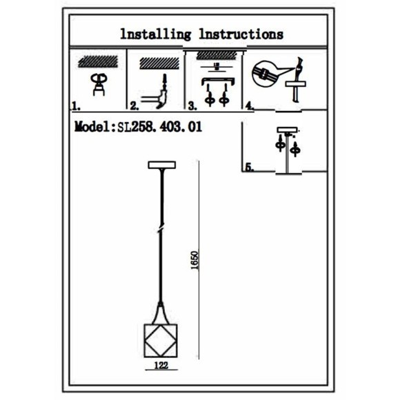 SL258.403.01 Светильник подвесной ST-Luce Черный/Черный, Золото E14 1*40W ENIGMA