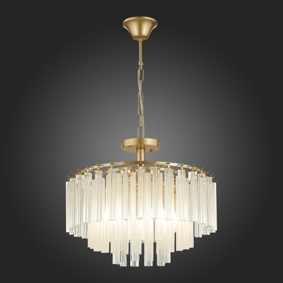 SLE260103-05 Светильник подвесной Шампань/Шампань, Прозрачный E14 5*40W REGGIO SLE260103-05 Светильник подвесной Шампань/Шампань, Прозрачный E14 5*40W REGGIO