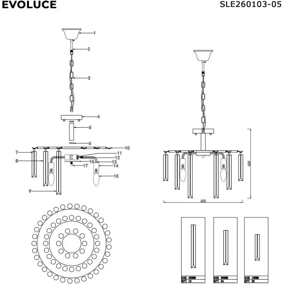 SLE260103-05 Светильник подвесной Шампань/Шампань, Прозрачный E14 5*40W REGGIO SLE260103-05 Светильник подвесной Шампань/Шампань, Прозрачный E14 5*40W REGGIO