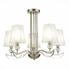 SLE111203-05 Светильник потолочный Никель, прозрачный/Белый E14 5*40W BERGAMO SLE111203-05 Светильник потолочный Никель, прозрачный/Белый E14 5*40W BERGAMO