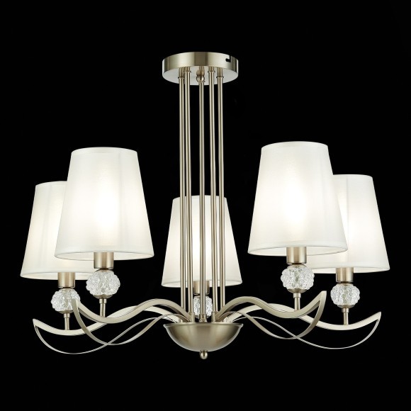 SLE111203-05 Светильник потолочный Никель, прозрачный/Белый E14 5*40W BERGAMO SLE111203-05 Светильник потолочный Никель, прозрачный/Белый E14 5*40W BERGAMO