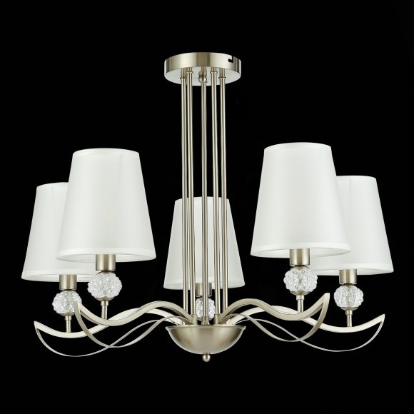 SLE111203-05 Светильник потолочный Никель, прозрачный/Белый E14 5*40W BERGAMO SLE111203-05 Светильник потолочный Никель, прозрачный/Белый E14 5*40W BERGAMO