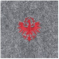 420162 Салфетка для сервировки декоративная (плейсмат) ANDASIBE, L100, B100, H3, полиэстер, серый, красный
