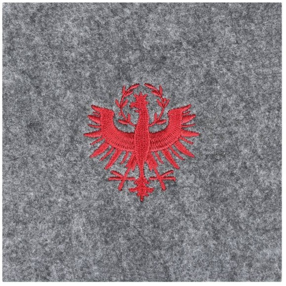 420162 Салфетка для сервировки декоративная (плейсмат) ANDASIBE, L100, B100, H3, полиэстер, серый, красный