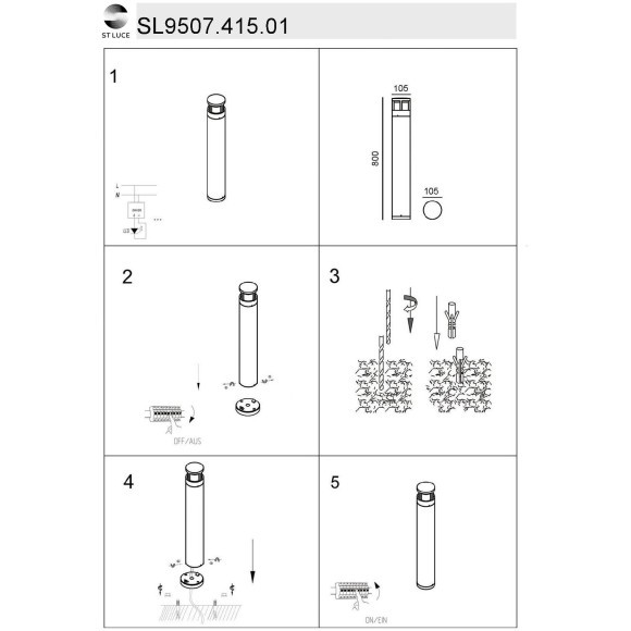 SL9507.415.01 Светильник уличный наземный ST-Luce Черный LED 1*5W 4000K FOSSA SL9507.415.01 Светильник уличный наземный ST-Luce Черный LED 1*5W 4000K FOSSA