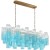 10580/1000R Clear blue Loft It MURANO Подвесной светильник, 11 ламп E14, бронзовое металлическое основание, стеклянные плафоны с синим градиентом, 1040 мм, IP20