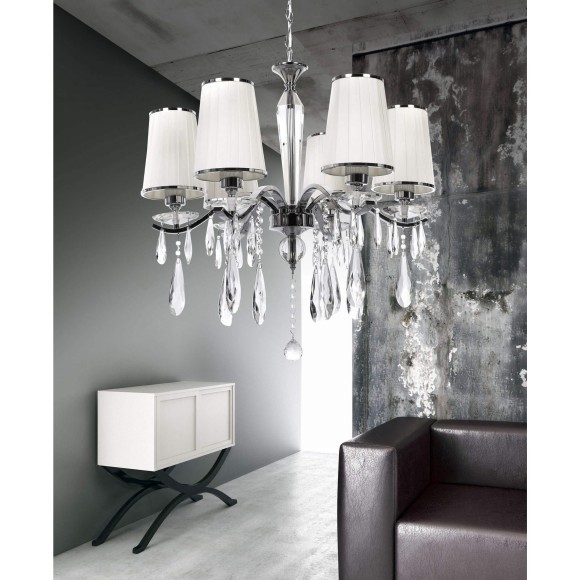 Хрустальная подвесная люстра Lumina Deco Alessia LDP 1726-6 CHR