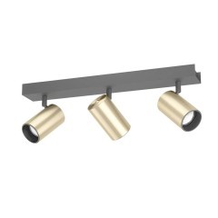 390084 CUMARIBO Спот с тремя лампами GU10, мощность 13,5Вт, латунный, металл