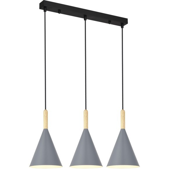 SLE1255-413-03 Светильник подвесной Черный/Серый E27 3*40W ARKET