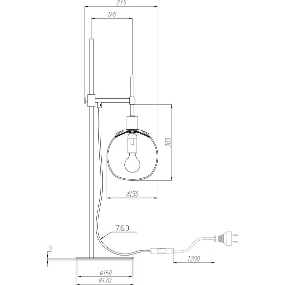 Интерьерная настольная лампа Erich MOD221-TL-01-N Интерьерная настольная лампа Erich MOD221-TL-01-N